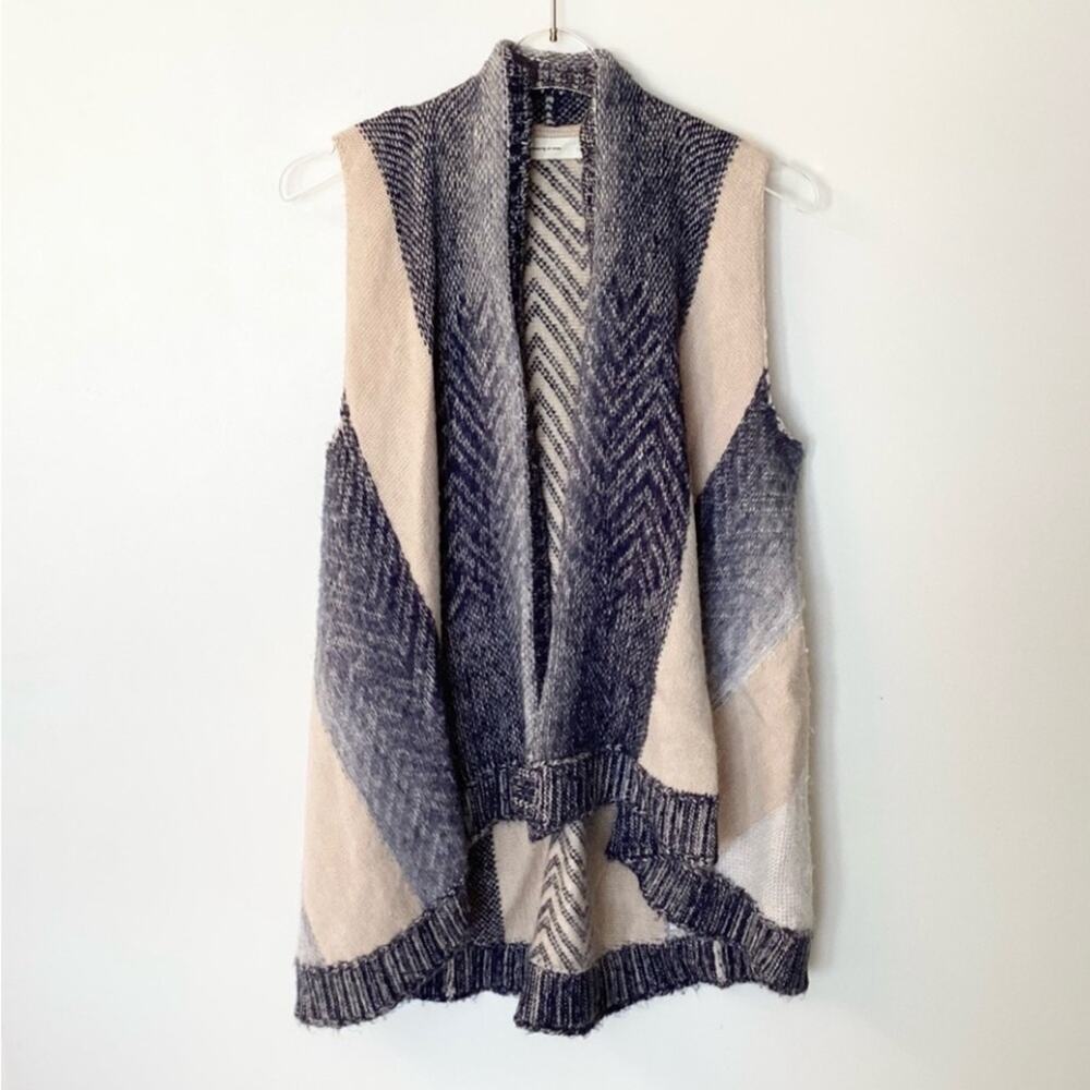 Anthropologie Sleeping On Snow Mabli Wool Knit Vest Cardigan Boho Ombre M/L